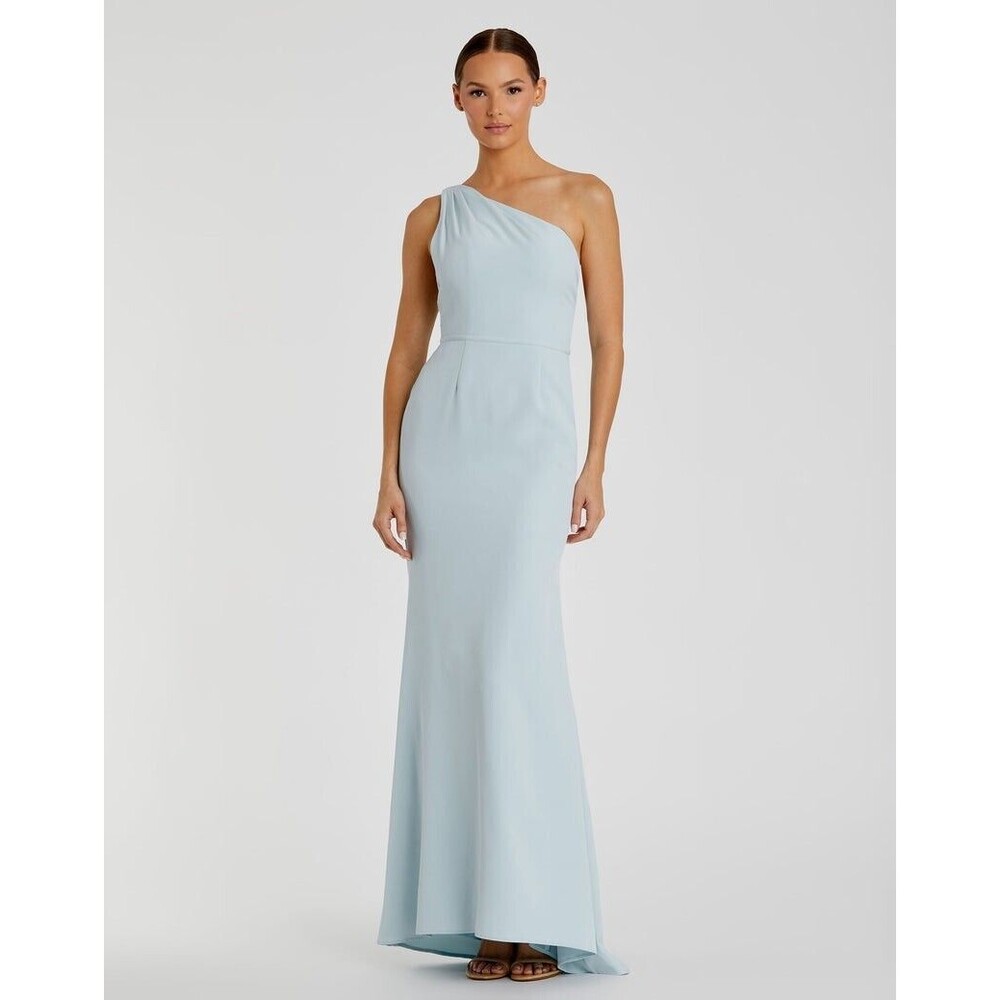 Mac Duggal 26266 Blue One Shoulder Jersey Mermaid Gown